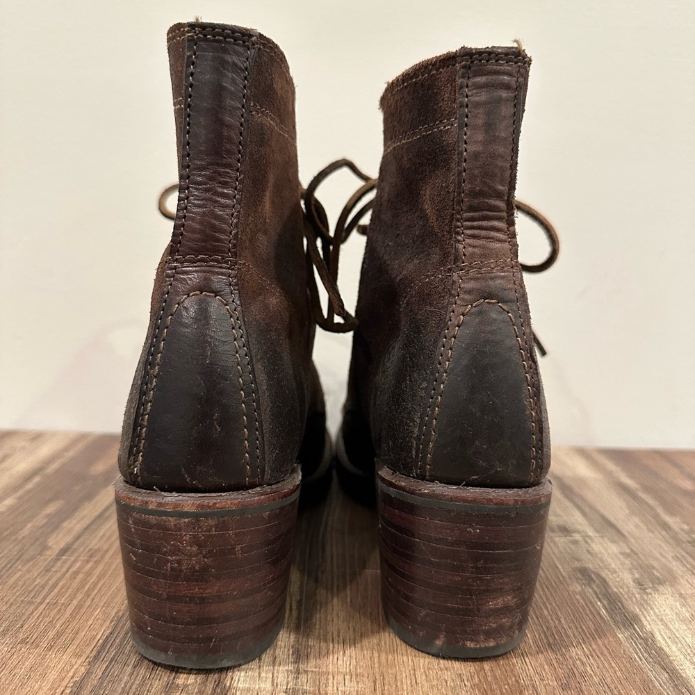 Frye Women's Brown Leather Ankle Boots - Picture 6 of 9